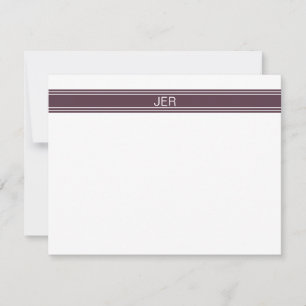 Carte De Correspondance Cassis Purple Nom du monogramme personnalisé Initi