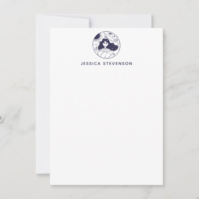 Carte De Correspondance Celestial Intergalactique fille spatiale personnal (Devant)