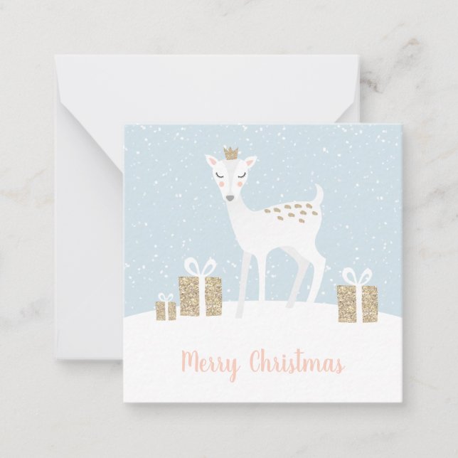 Carte De Correspondance Cerf Fantaisiste de Noël (Devant)