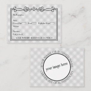 Carte De Correspondance Certificat d'authenticité de certificat d'authenti