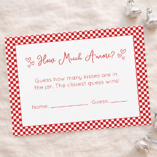 Carte De Correspondance C'est l'Amour Jeu de Baby Shower - Combien de Bais