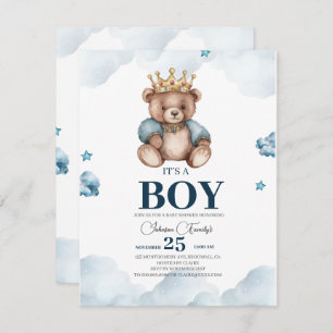 Carte De Correspondance C'EST LE Baby shower D'Ours GARÇON
