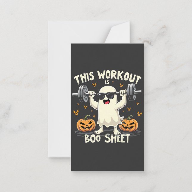 Carte De Correspondance Cet Exercice Est Boo Sheet Éffrayant Halloween Fit (Devant)