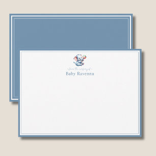 Carte De Correspondance Chambre de bébé éléphant aquarelle mignonne Nouvea