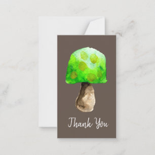 Carte De Correspondance Champignon vert aquarelle champignons mignons