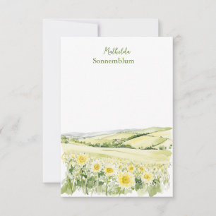 Carte De Correspondance Champs de Tournesols Paysage