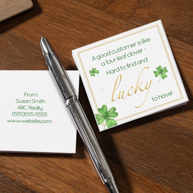 Carte De Correspondance Chanceux d'avoir un client St. Patrick's Day (Personalized St Patrick's Day pop by card for real estate and business)