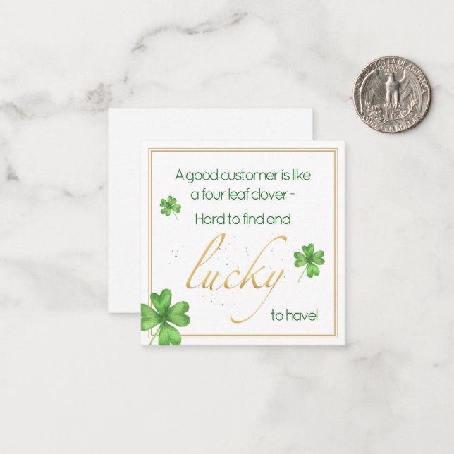 Carte De Correspondance Chanceux d'avoir un client St. Patrick's Day (Devant/Arrière en situation)
