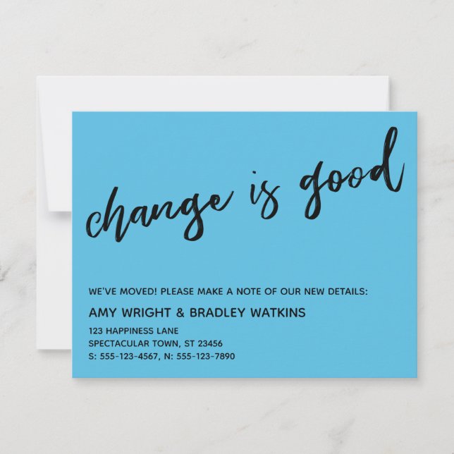 Carte De Correspondance Changement décontracté Bonne Bleu Bleu Bleu Nouvel (Devant)