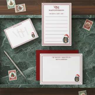 Carte De Correspondance Chapeau de Santa plat personnalisé avec nom manusc