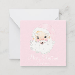 Carte De Correspondance Chapeau rose de Père Noël personnalisé Aquarelle é