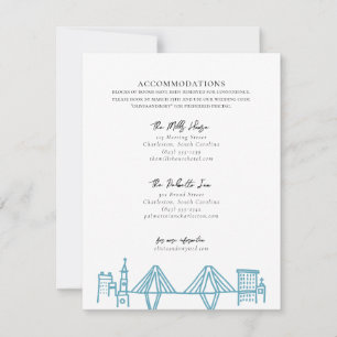 Carte De Correspondance Charleston Toile Frontière en Bleu Hébergements