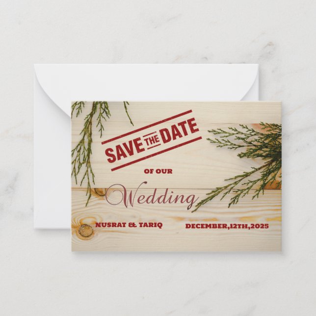 Carte De Correspondance Charme rustique : Une texture bois Enregistrer la  (Devant)