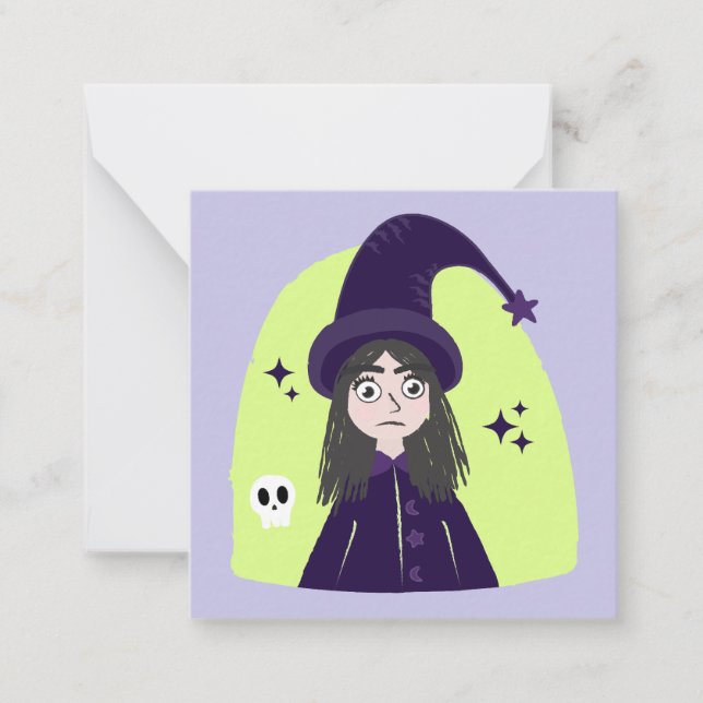 Carte De Correspondance Charming Angry Cute Witch (Devant)