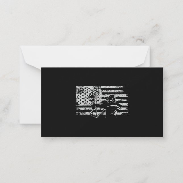 Carte De Correspondance Chasse Archer Drapeau Américain Chasse Bowhunting (Devant)