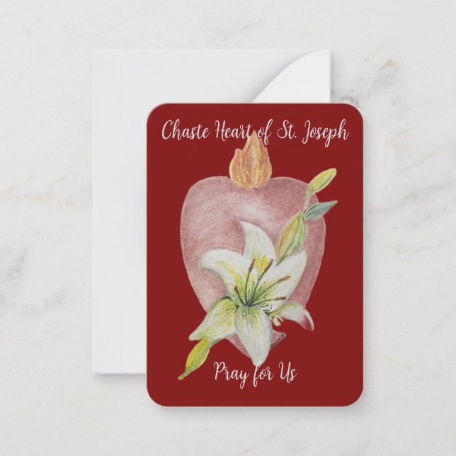 Carte De Correspondance Chaste Heart Holy Card - Set de 10 (Devant)