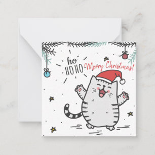 Carte De Correspondance Chat de Noël