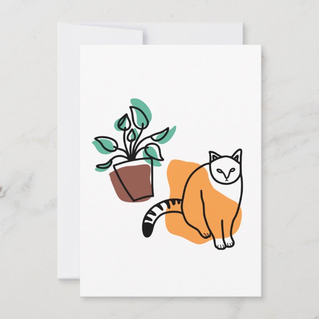 Carte De Correspondance Chat et le plante (Devant)