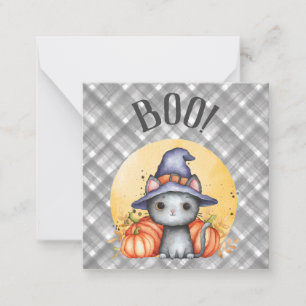 Carte De Correspondance Chat noir mignon Halloween heureux