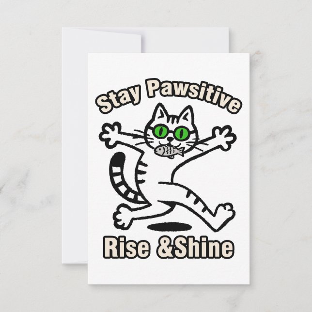 Carte De Correspondance Chat Restez Pawsitive (Devant)