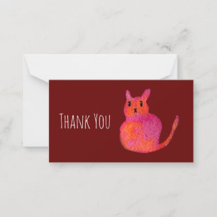 Carte De Correspondance Chat rose funky chaton mignonette