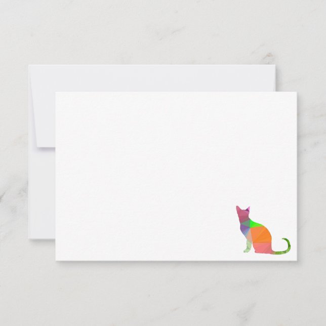Carte De Correspondance Chat silhouette basse poly vide (Devant)