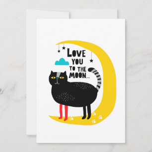 Carte De Correspondance Chat sur la lune