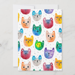 Carte De Correspondance Chats à l'aquarelle et amis
