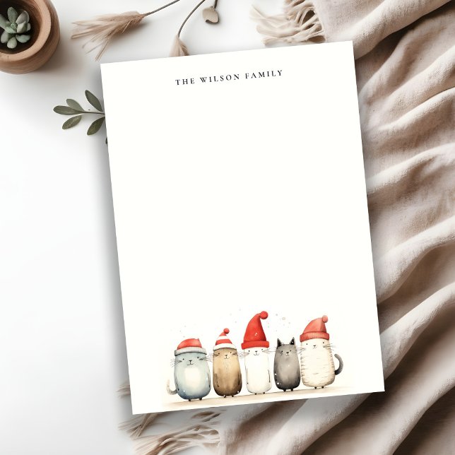 Carte De Correspondance Chats aquarelles mignons, duveteux et lumineux de  (Créateur téléchargé)