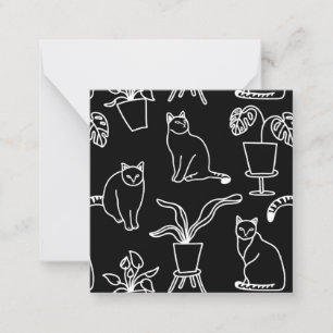 Carte De Correspondance Chats blancs en noir