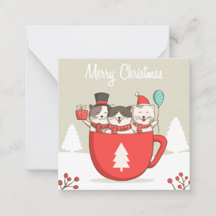 Carte De Correspondance Chats de Noël