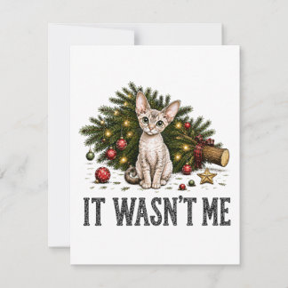 Carte De Correspondance Chats drôles de Devon Rex Noël C'était pas moi