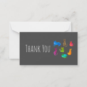 Carte De Correspondance Chats fous colorés en aquarelle