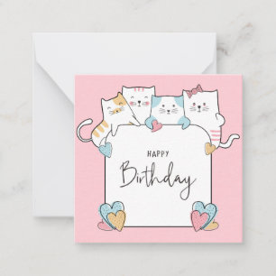 Carte De Correspondance Chats Joyeux anniversaire