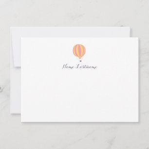 Carte De Correspondance Chaud Air Balloon rose Jaune papeterie personnalis