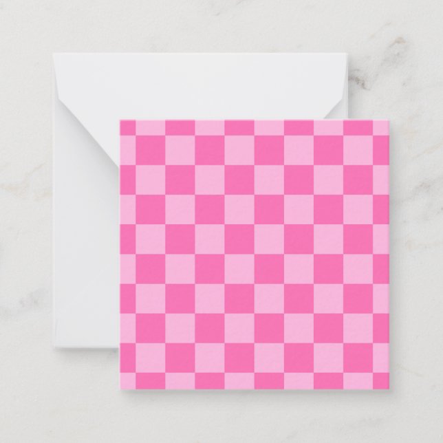 Carte De Correspondance Chaud Pink Checkerboard (Devant)