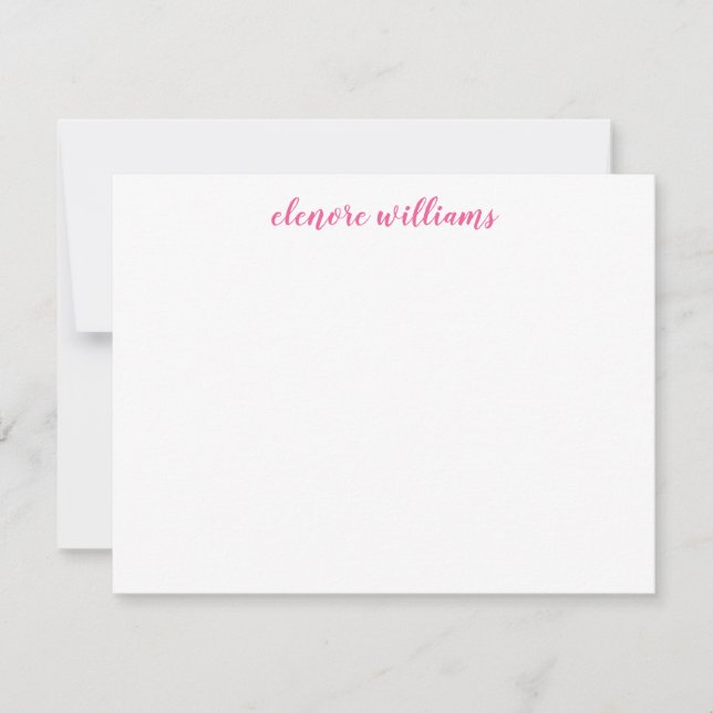 Carte De Correspondance Chaud rose tendance élégant moderne élégant Script (Devant)