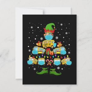 Carte De Correspondance Chauffeur d'autobus scolaire Arbre de Noël Cadeau