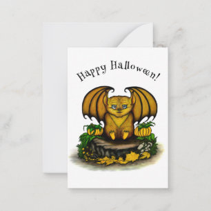 Carte De Correspondance Chauve-souris d'Halloween mignonne