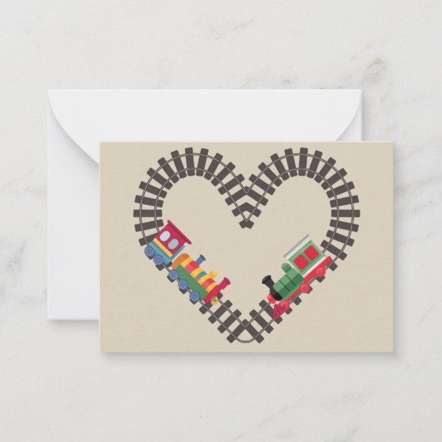 Carte De Correspondance Chemin de fer du jour de Valentines Coeur (Devant)