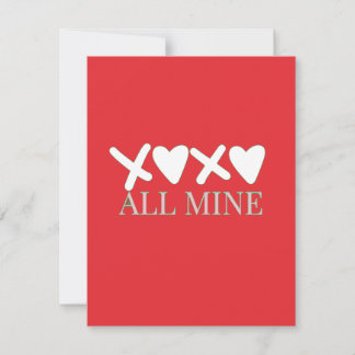 Carte De Correspondance Chemise de la Saint-Valentin XOXO TOUT MINE - Conc
