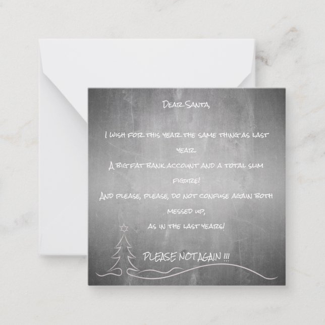 Carte De Correspondance Cher bon Père Noël (Devant)