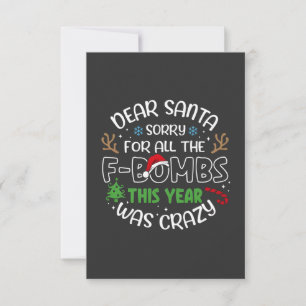 Carte De Correspondance Cher Père Noël Désolé pour tous les Noël amusants