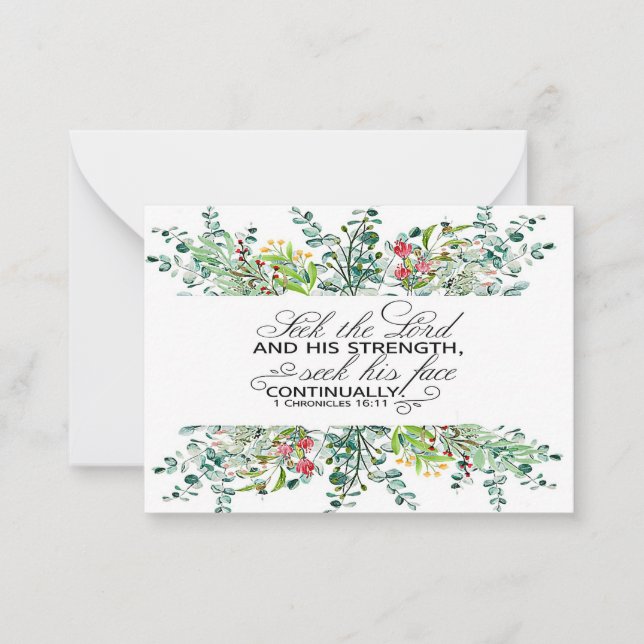 Carte De Correspondance Cherchez le Seigneur cadre verdoyant Écriture (Devant)