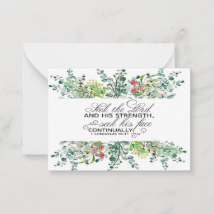 Carte De Correspondance Cherchez le Seigneur cadre verdoyant Écriture