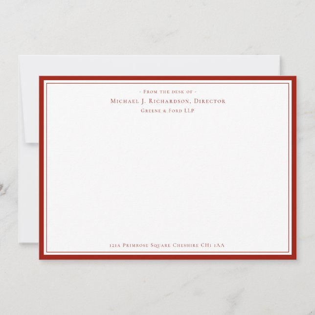 Carte De Correspondance Cherry Red Monogramme d'affaires du bureau de No (Devant)