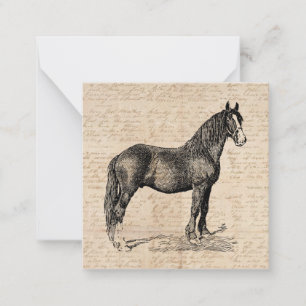 Carte De Correspondance Cheval avec papier de script