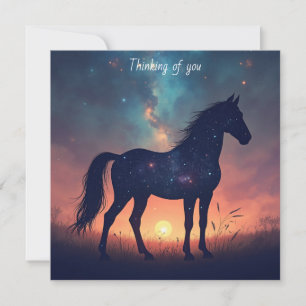 Carte De Correspondance Cheval de poussière d'étoiles pensant à vous