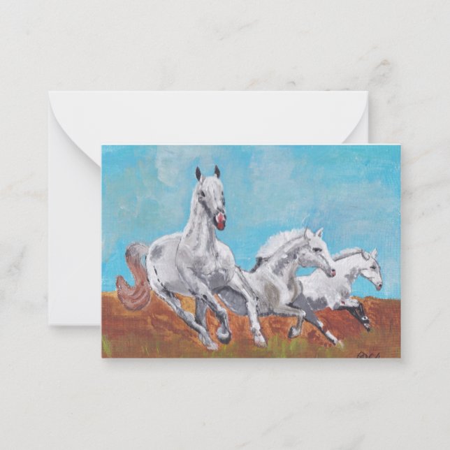 Carte De Correspondance Chevaux sauvages (Devant)