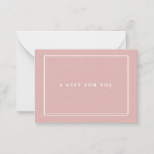 Carte De Correspondance Chic Blush   Élégant certificat cadeau Dusty rose